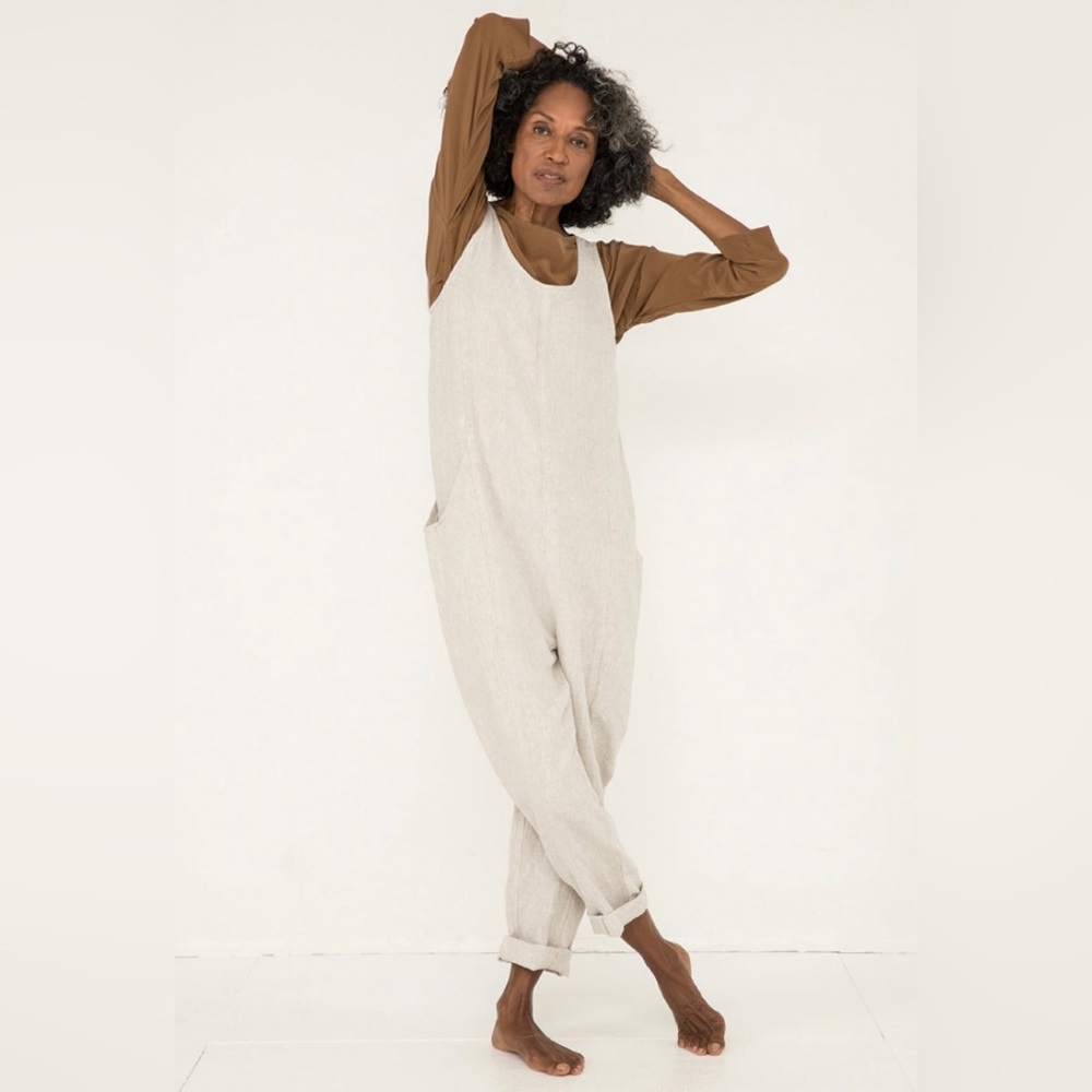 Elizabeth Suzann Clyde Jumpsuit Linen Flax Medium tall